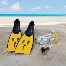 Swim Central Yellow Newport Silicone Pro Water Pool Snorkeling Set - Small