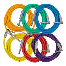 Speakers Guitar Cables, Right Angle To Straight Guitar Cables, Multicolor, 10...