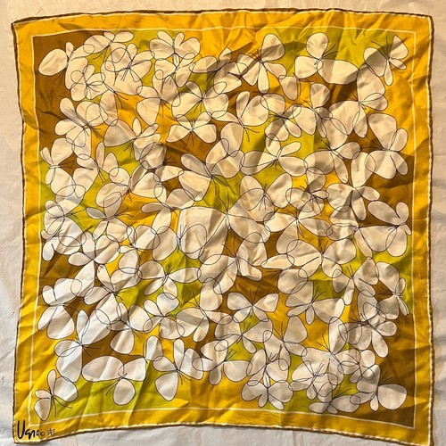 Vintage VERA Neumann Silk Scarf Ladybug Signed - Yellow - Butterfly - 22" Square - Picture 9 of 9