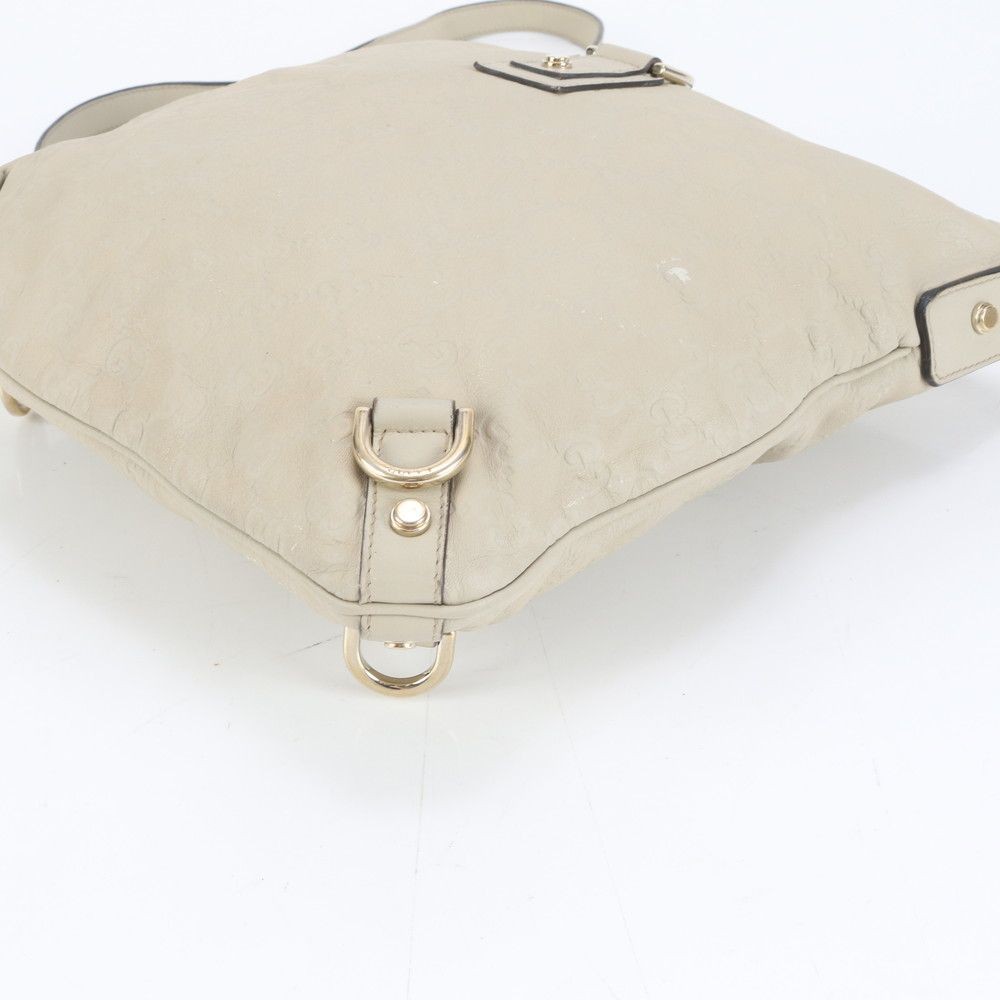 Gucci Guccissima Abbey Leather Shoulder Bag Beige Crossbody Authentic Women's thumbnail 5
