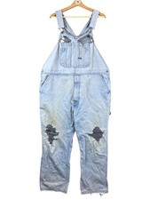 VINTAGE Big Smith Men Denim Overalls Bib Workwear Carpenter Thrash Distressed
