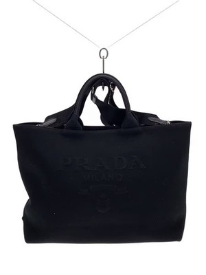 PRADA 2WAY DRILL Tote Bag Canvas BLK 1BG395
