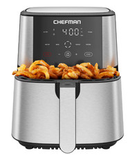 Air Fryer 1500W, 6 Quart, 4 Functions with Touch Controls, Stainless Steel