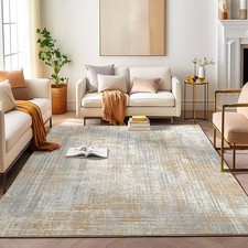 9x12 Area Rug Multi Print washable Large Rug Non-Slip Washable Rug Brown
