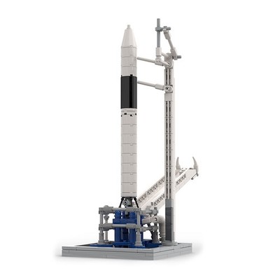 Mocs Bricks Sets MOC-89466 Launch Vehicle Rocket & Launch Pad Building Block Toy