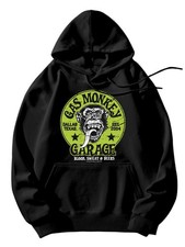Men'S Gas Monkey Garage Hoodie - Black Winter  Spring Pullover with Gas Monkey