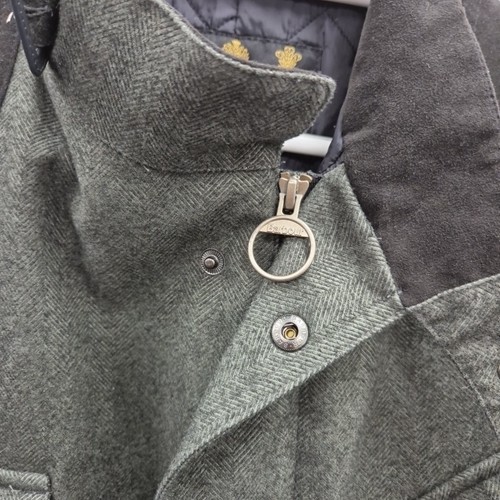 Barbour Berwick Herringbone Grey Waterproof Breathable Coat Jacket Size Large - Picture 7 of 10