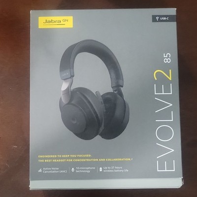 Jabra Evolve2 85 USB-C Wireless Over-Ear Headset w/ ANC MS