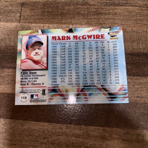 2000 Revolution #119 Mark McGwire Embossed Card St. Louis Cardinals Sharp NM+ - Picture 3 of 3