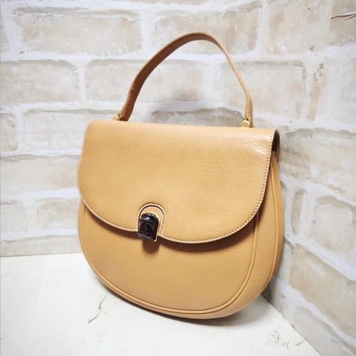 GUCCI Bamboo Line Handbag Beige Rare