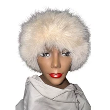 Faux Fur Bucket Hat Cream Winter Glamour Beanie Luxury Eighties Reversable Cozy