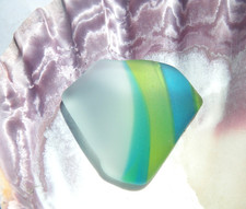 Sea Glass, Large Clear with Blue and Green St...