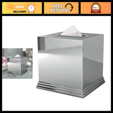 Stylish Stainless Steel Tissue Box Cover - Square Holder for Bathroom  Bedroom