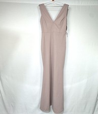 NEW Windsor Mauve Pink Long Fitted Bridesmaid/Prom Dress Beaded Cowl Back Large