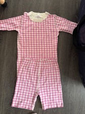 Hanna Andersson Girls 10 140 Pink Gingham Organic Cotton Short Pajama Set