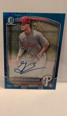 2025 Bowman Chrome Griffin Burkholder #BMA-GB Autographs Blue Mojo SN,AU