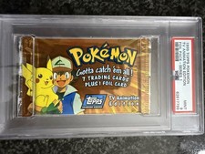 1999 Pokemon: Topps TV Animation Series 1 Blue Logo Sealed Booster Pack PSA 9
