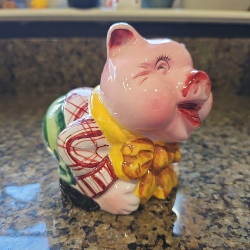 Vintage RARE PY Anthropomorphic Boy Pig Piggy Coin Ceramic Bank - Picture 6 of 9
