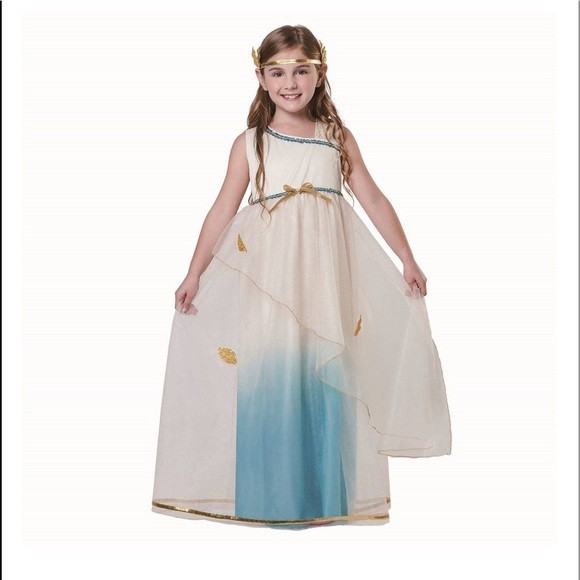 Vestido Disfraz Diosa Griega Mitología Diosa Griega Niñas Talla XL 14 - 16 ¡Nuevo!