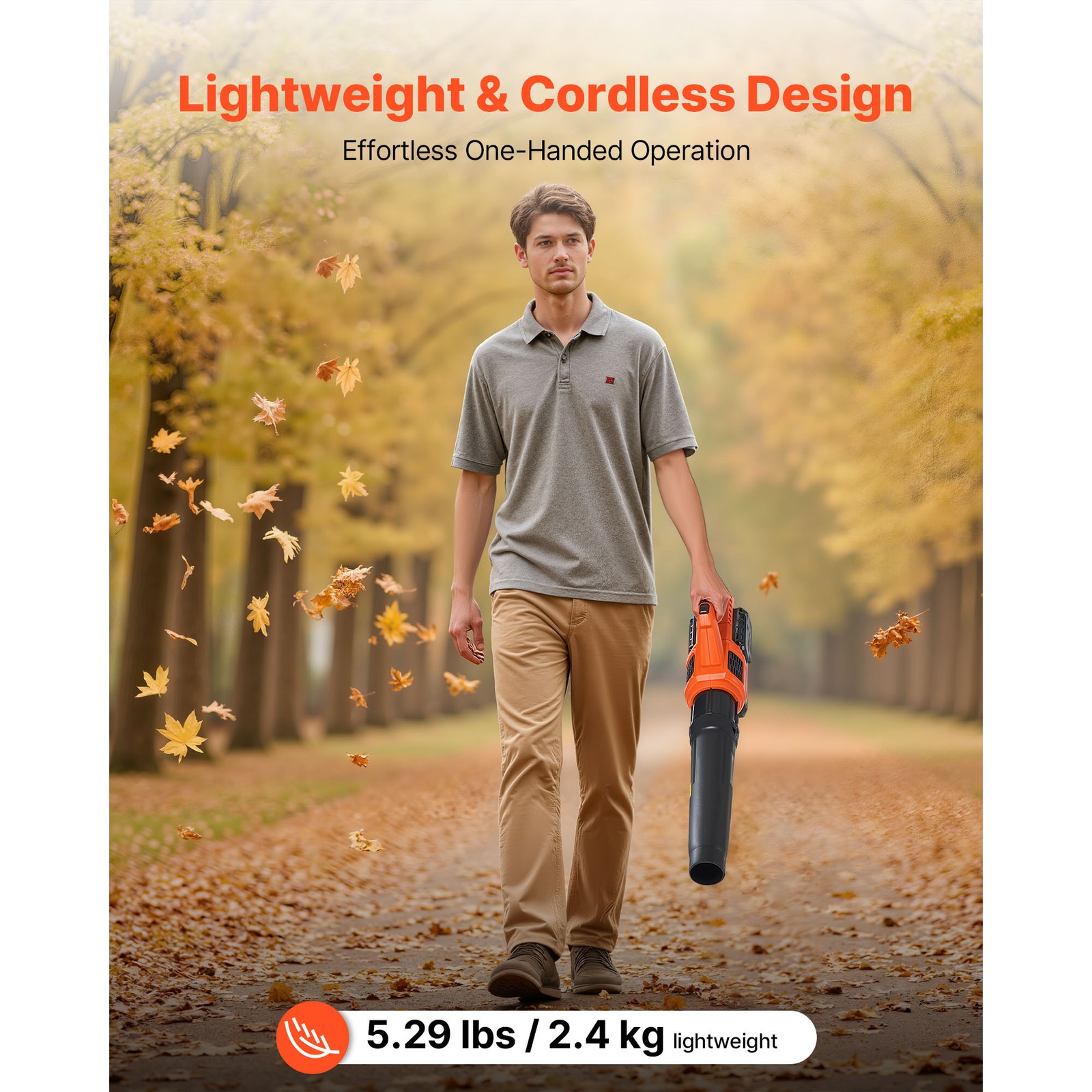 Uimoso 20V Cordless Leaf Blower, 450 CFM/110 MPH, 2-Speed, Includes 2Ah Battery