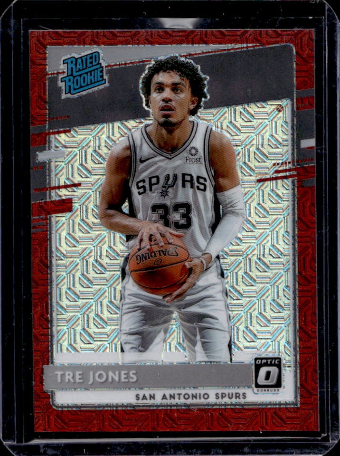 2020-21 Panini Donruss Optic Tre Jones Choice Red Prizm RC Rated Rookie #/88