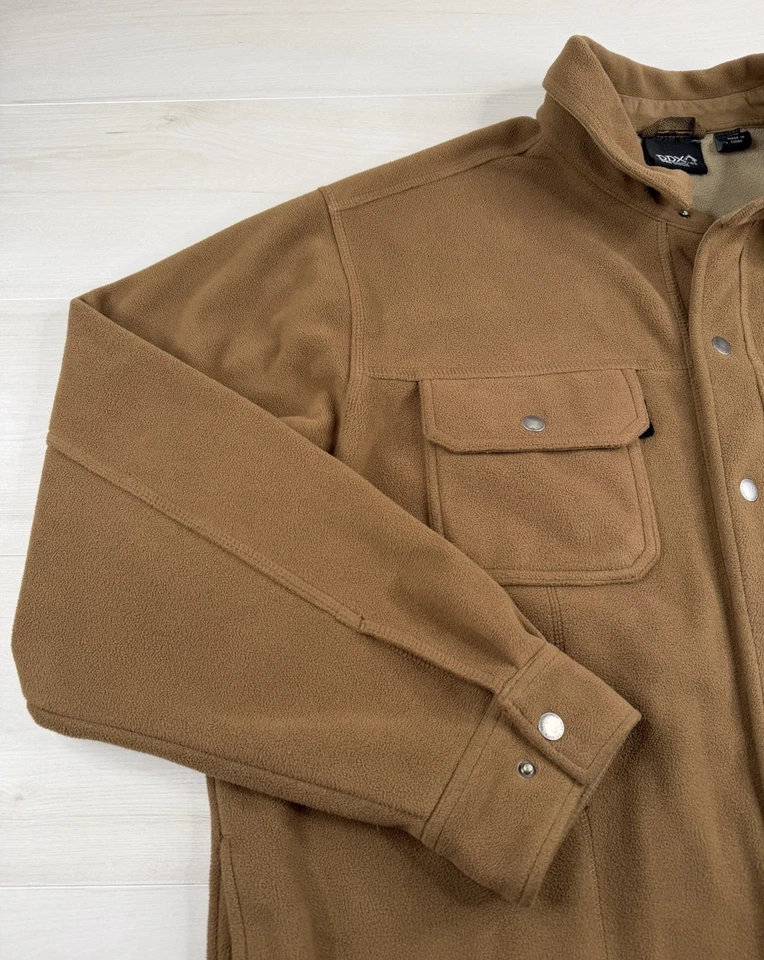 Dri-Duck DDX Flex Soft Shell Snap-Up Fleece Jacket Shirt Shacket Brown Mens XL - Image 2 of 4