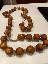 Wooden BEADS LARGE Christmas TREE Garland 6 FT.LONG