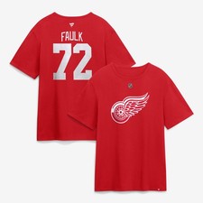 Men's Fanatics Justin Faulk Red Detroit Red Wings Authentic Stack Name & Number
