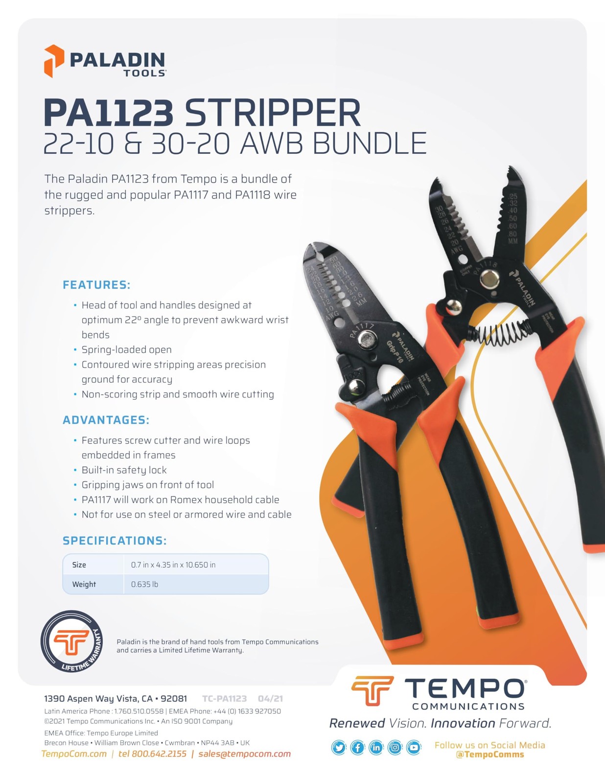 Paladin Tools PA1123 Wire Stripper Bundle, 22-10 AWG and 30-20 AWG
