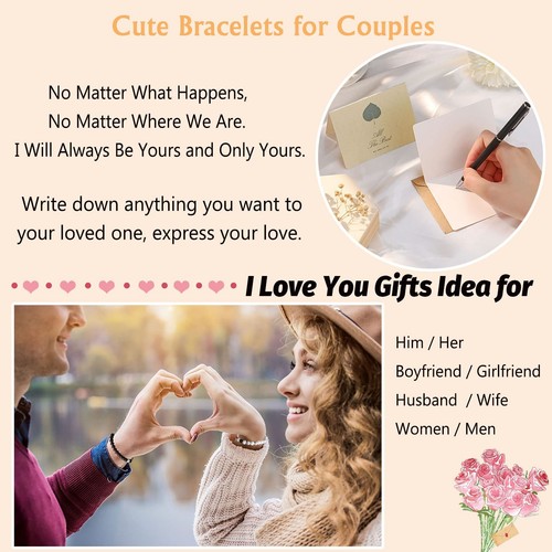 Gifts for Him Boyfriend from Girlfriend Matching Couples Bracelets Distance Rela - Picture 5 of 7