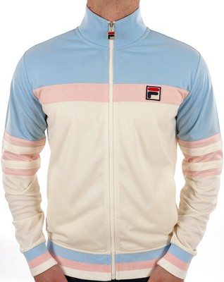 Fila Vintage Vilas Track Top Pastel Sky Off White Pink UK