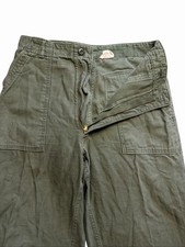 Baker Vietnam Era Cotton Sateen Button Fly OG 107 Pants 1960s 30X28 Ziper Fly