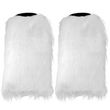 Boot Cuff Leg Warmers Fluffy White Faux Fur Boots Warmer Women Girls