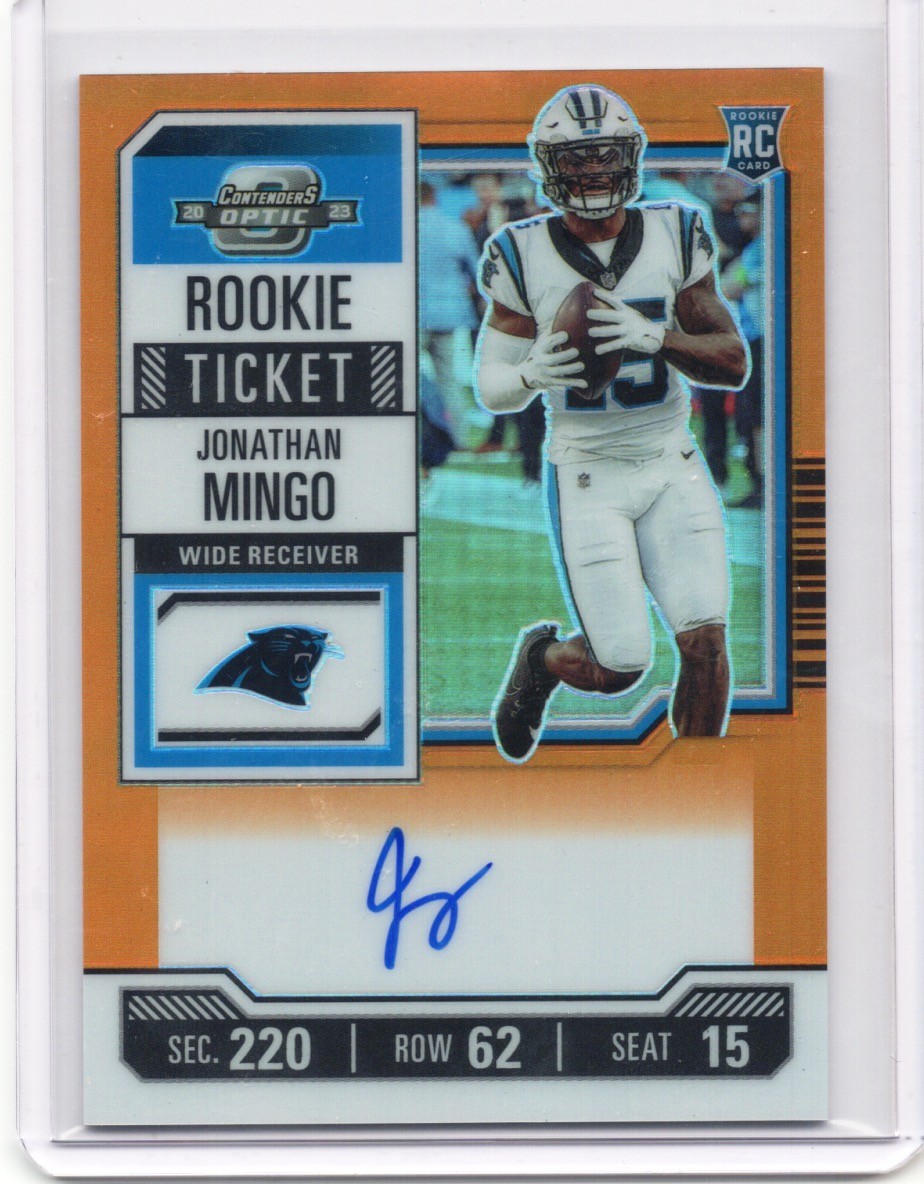 Jonathan Mingo 2023 Contenders Optic Rookie Ticket Auto #119 Orange /50 Panthers