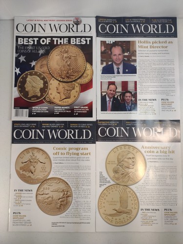 Aug 2025 Issue of Coin World Magazine monthly price guide with 3 weekly issues
