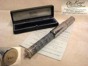 1920's Otis King model K Type A cylindrical slide rule calculator in fitted case