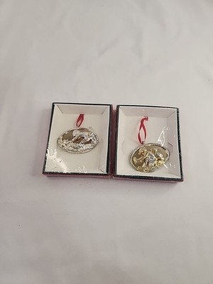 Lunt Silversmiths ORNAMENT Disney Classic Pooh Set Of 2 Christmas Ornaments NEW