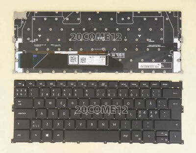 New for   XPS 9300 9310 Keyboard Backlit no frame Nordic Scandinavian ND #E1