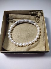 Jewelry Stretch Bracelet Faux Pearls Pretty Sparkling Accent Piece One Size