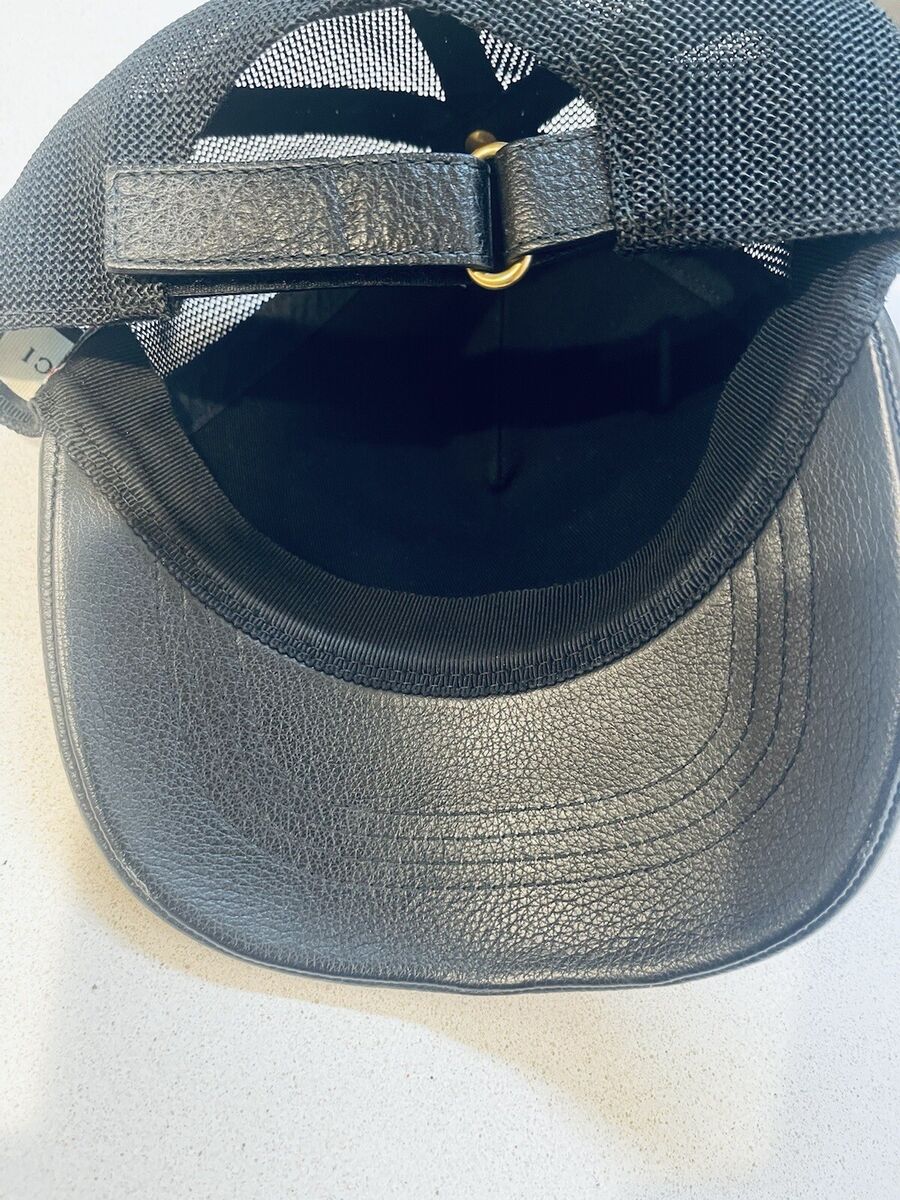 NEW AUTHENTIC GUCCI BLACK LEATHER HAT SIZE 58 MEDIUM | eBay NEW AUTHENTIC GUCCI BLACK LEATHER HAT SIZE 58 MEDIUM | eBay