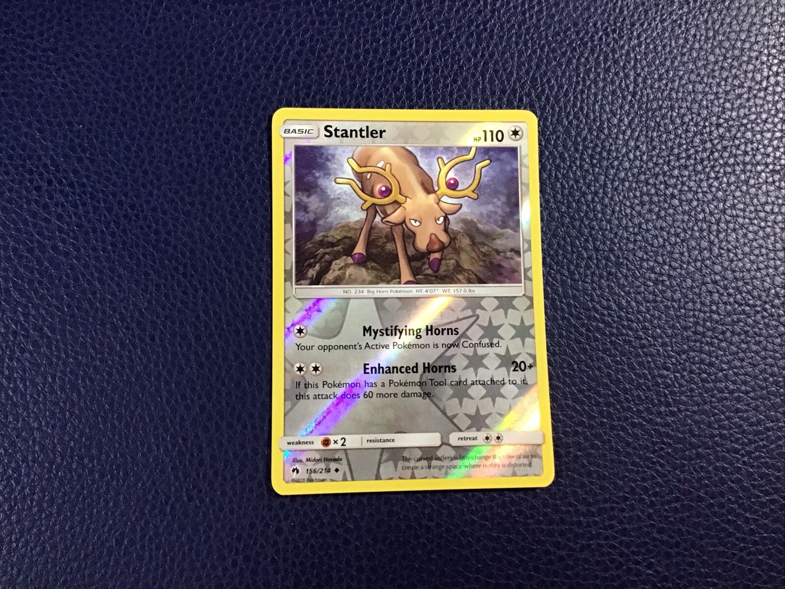 Stantler 156/214 Sm-Lost Thunder Reverse Holo Pokemon Card