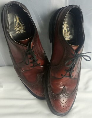 VINTAGE CUSTOM BRITISH WALKERS MEN'S OXFORD DRESS SHOES BROWN SIZE 10D 