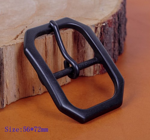 SOLID BLACK RECTANGULAR CENTER BAR BELT BUCKLE REPLACEMENT FITS 1-1/2" BELTS - Picture 6 of 10