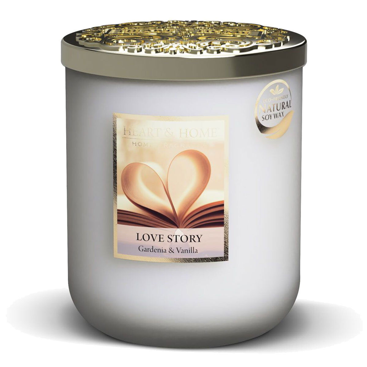 Grande bougie Love Story Heart and Home cire de soja parfumée 75h
