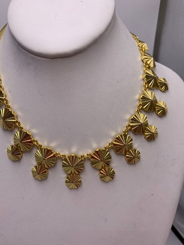 NWOT Brooks Brother Sample gold tone flower drop 15.5 " necklace h39 - Picture 4 of 6