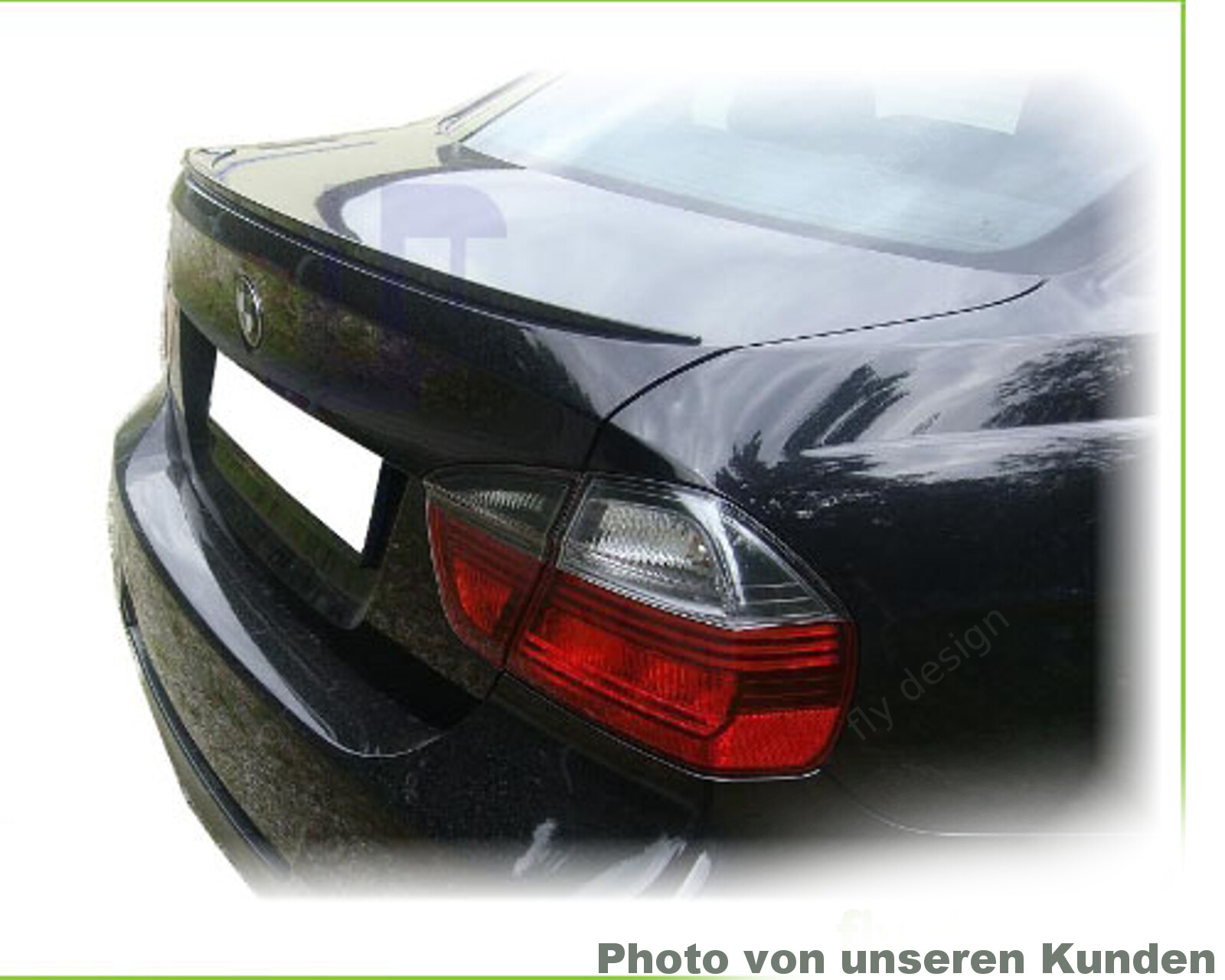 Spoiler lip suitable for BMW E90 from 2005, painted black, sporty look