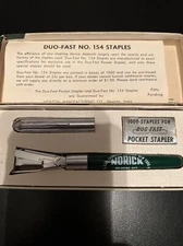 VINTAGE Advertising DUO-FAST Pocket Stapler -NORWICK
