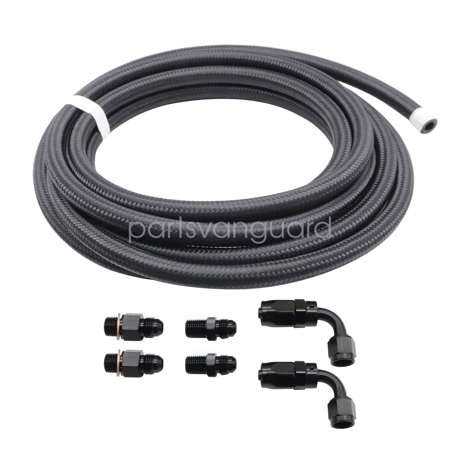 For 4L60E 4L65E Automatic Transmission Cooler Line Kit Black 6AN Steel