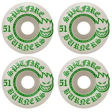 Spitfire Skateboard Wheels Burners 51mm 99A White/Green