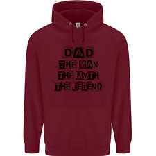 Dad the Man the Myth the Legend Mens 80% Cotton Hoodie
